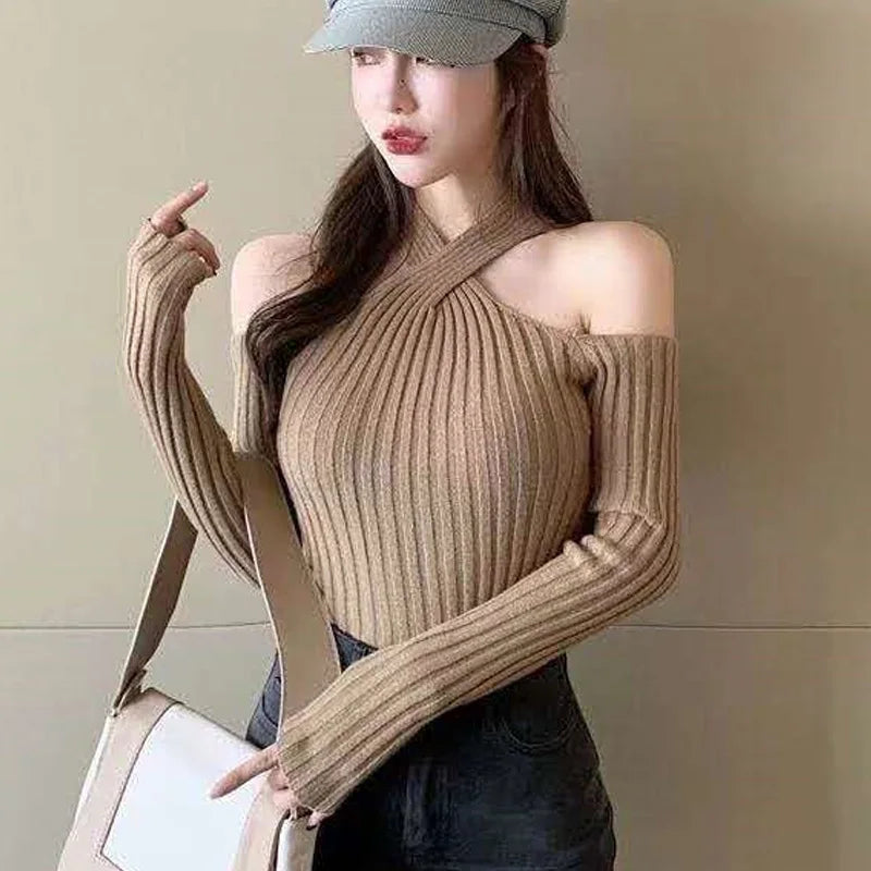 Long Sleeve Pullover Sweater Autumn Casual Slim Fit.