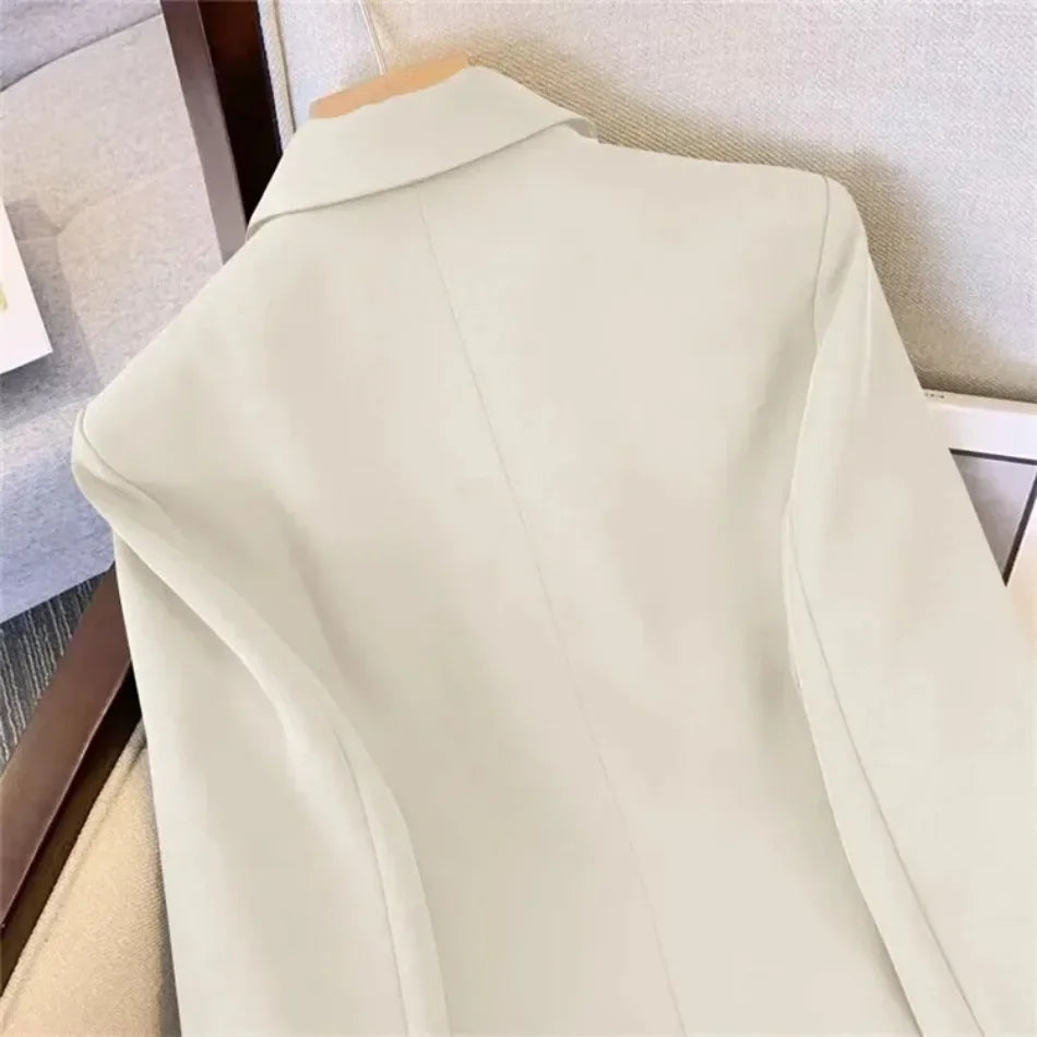Spring Autumn Women Chic Office Lady Double Breasted Blazer .