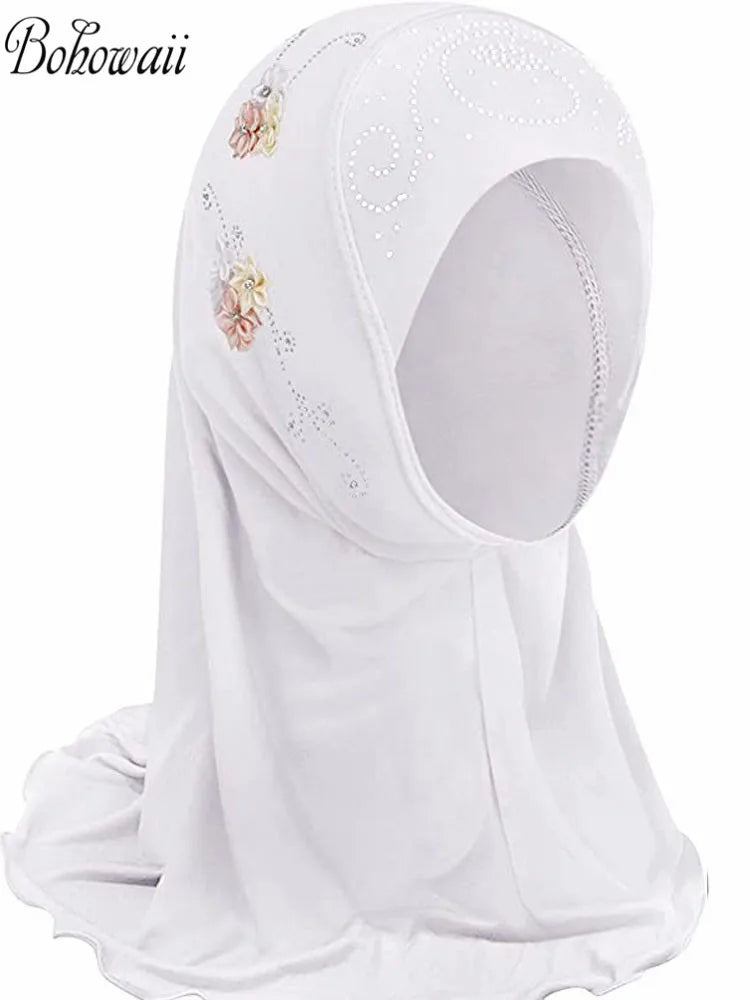 BOHOWAII Kids Girls Muslim Instant Hijab Ready To Wear.
