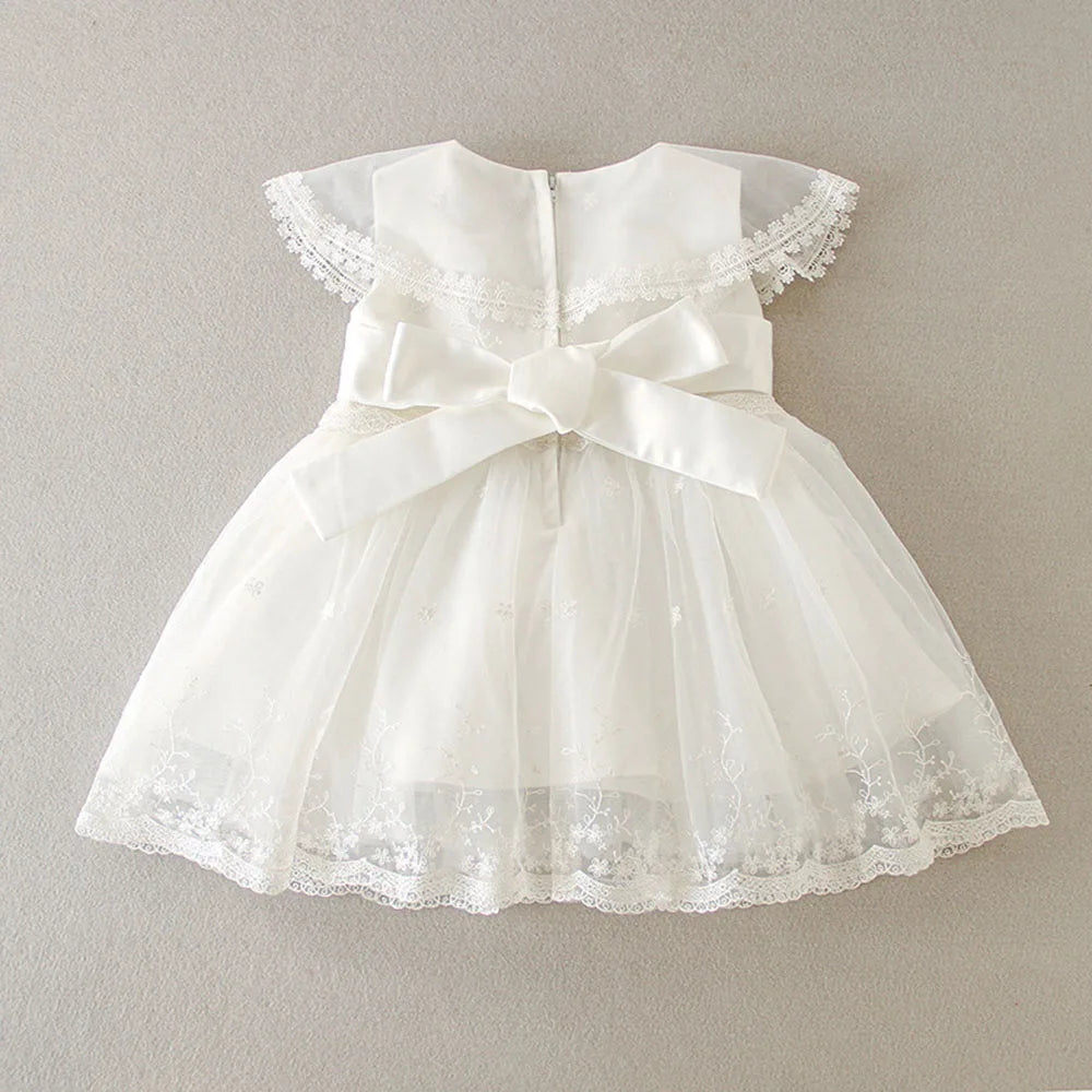 baby girl dresses embroidery pearl 1 year birthday dress wedding party christening baby girl clothes for 3-24 month