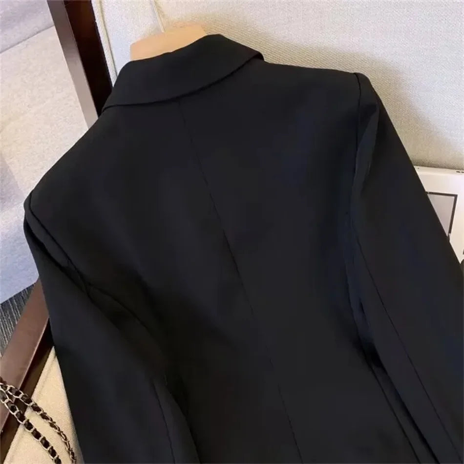 Spring Autumn Women Chic Office Lady Double Breasted Blazer .