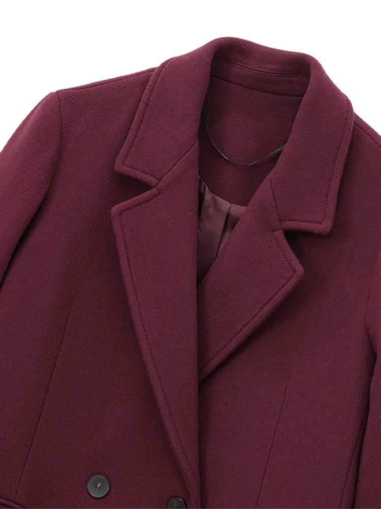 Faux Fur Long Jackets Women Casual Loose Lapel Double Breasted.