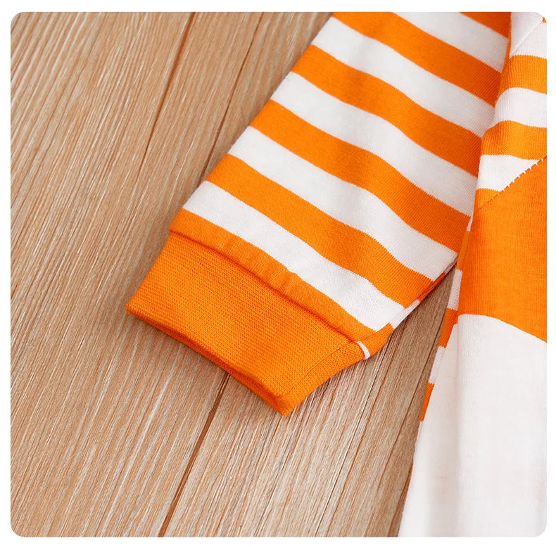 Boys And Girls Cute Cartoon Fox Printed Long Sleeve Baby Bodysuit.