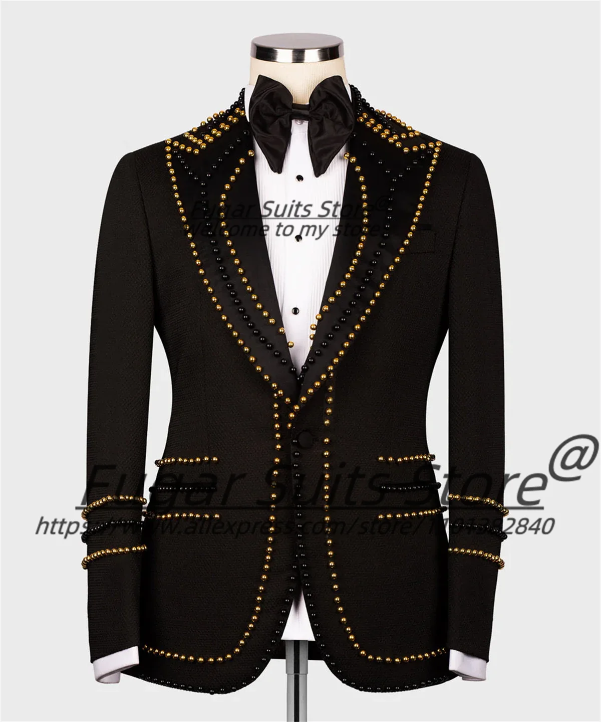 High-end Beadwork Men Suits Customized Slim Fit .