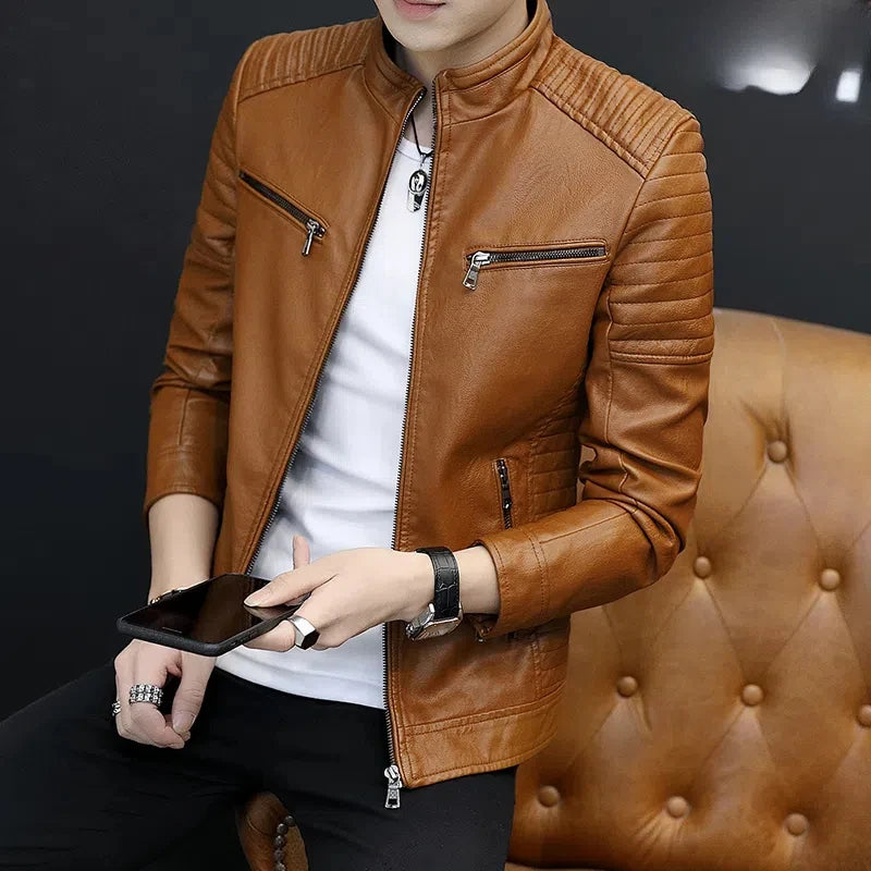 Half High Collar Jackets Solid Color Zipper Long Sleeve Cardigan .