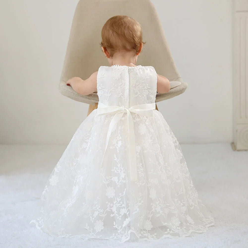 baby girl dresses embroidery pearl 1 year birthday dress wedding party christening baby girl clothes for 3-24 month
