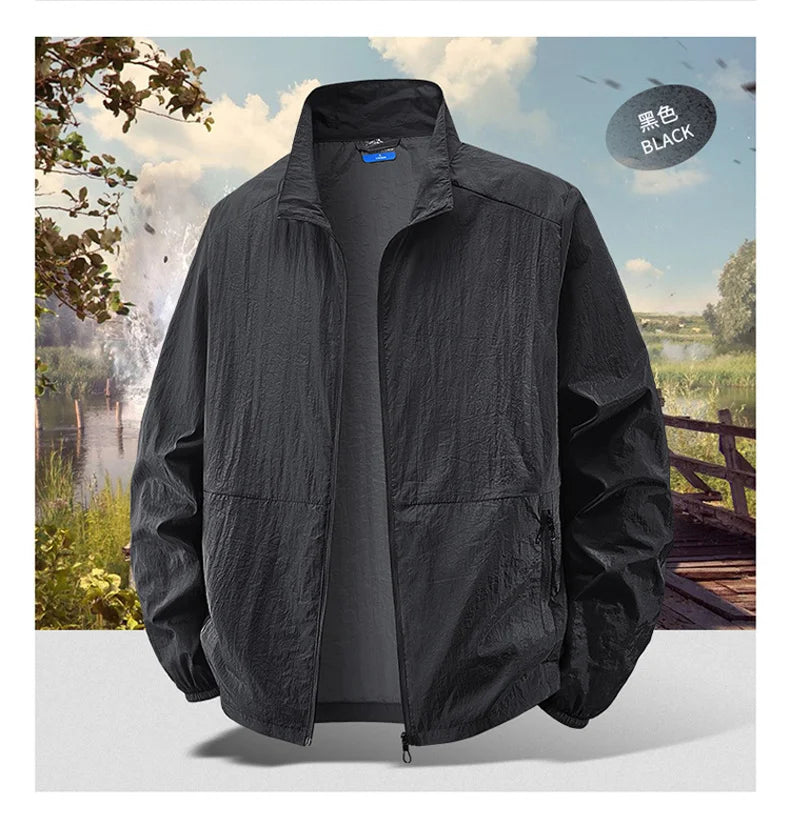 6XL 7XL 8XL Summer Jackets Men Windbreaker Coats .