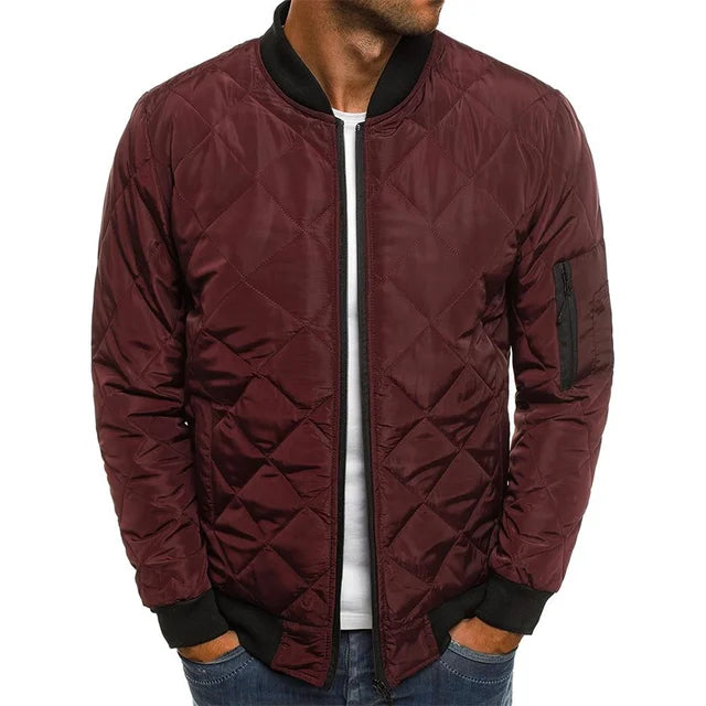 Winter New Jacket Men's Baseball Collar Mesh Pressed Lightweight  .