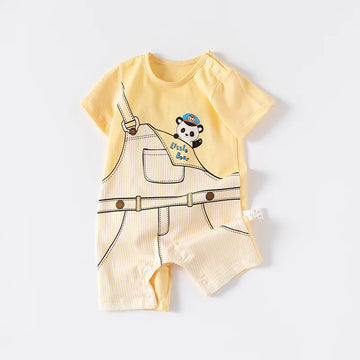 Newborn Jumpsuit, Baby Boxer Short-Sleeved Jumpsuit, Infant Jumpsuit, Cute Crawling Suit, Outing Clothes