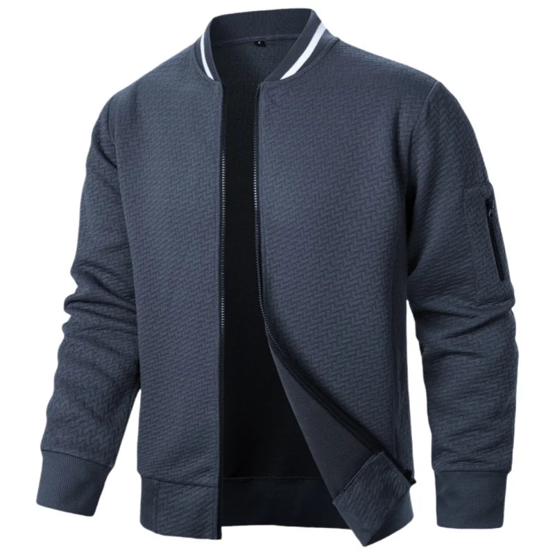 Fashion Autumn Jackets for Men Solid Color Casual Baseball Mens Jacket .