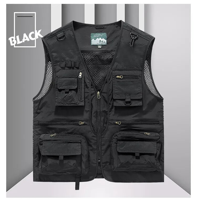 14 Pockets Summer New Men US Tactical Hiking Fishing Vest Mens.