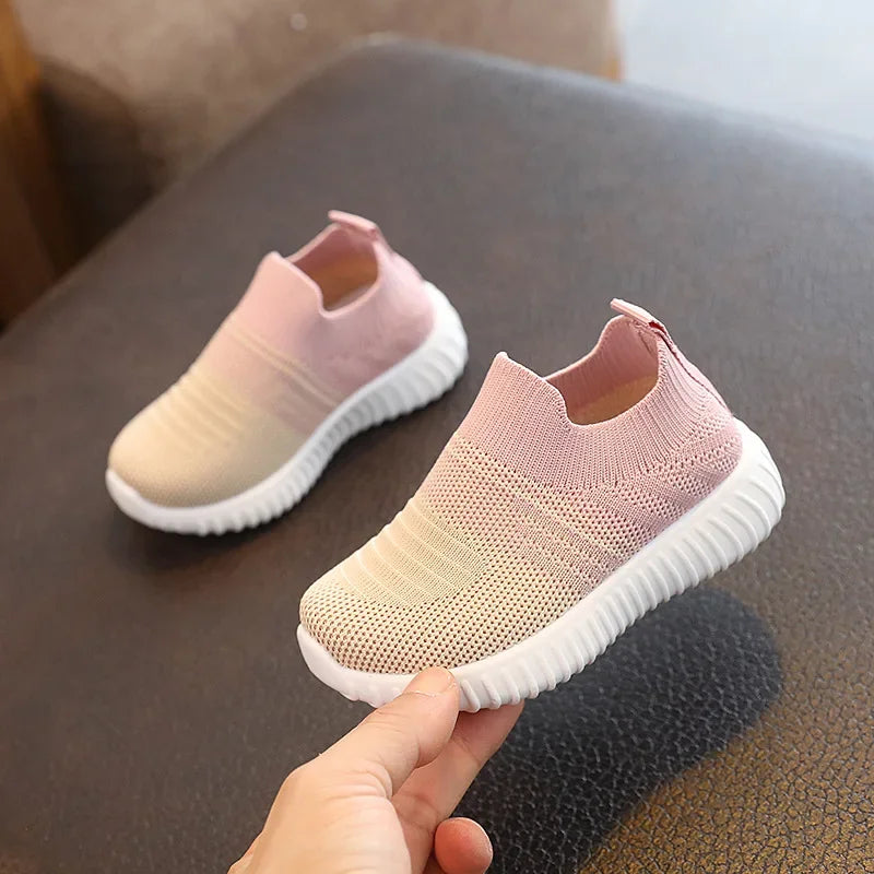 Kids Casual Sneakers for Boys Slip-On Knitted Sock Shoes .