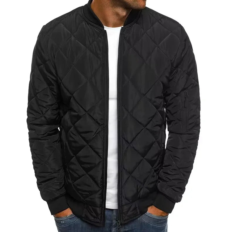 Winter New Jacket Men's Baseball Collar Mesh Pressed Lightweight  .