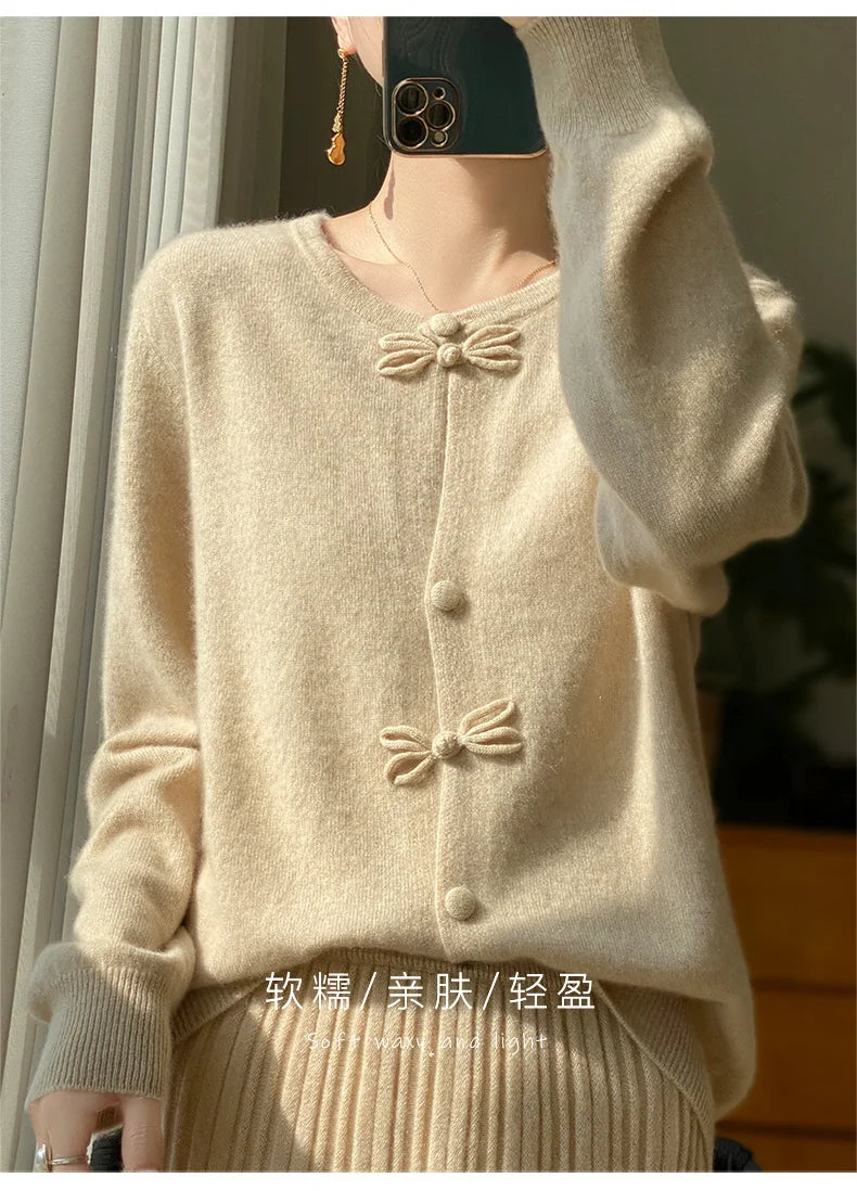 Women New Fashion Autumn Winter 100% Merino Wool Sweater .