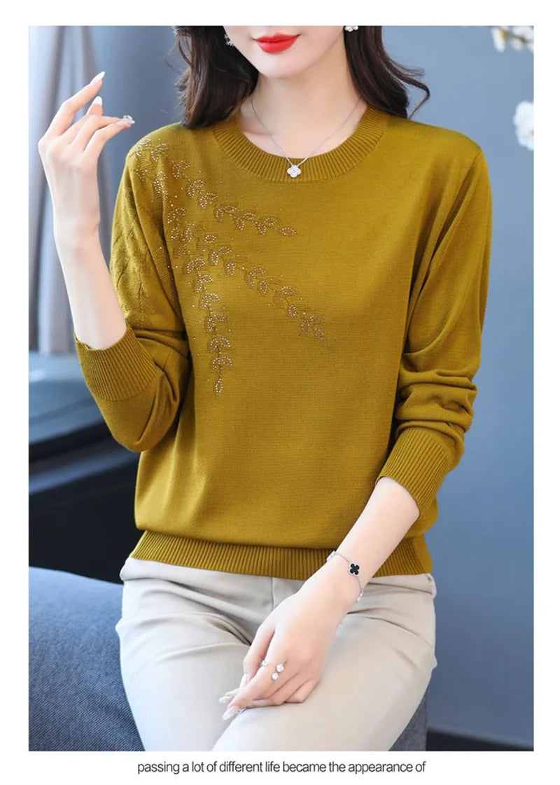 Knitted Sweater Women Pullover New Middle-aged  Mother.