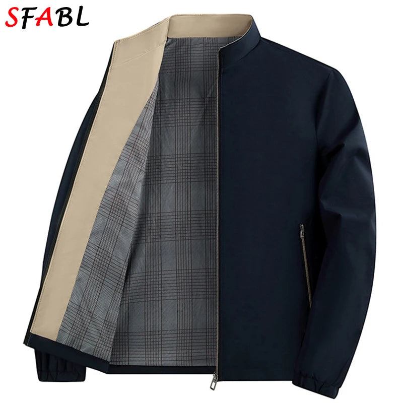 Spring Autumn Jacket Men Casual Solid Color Men's Jackets Slim Fit.