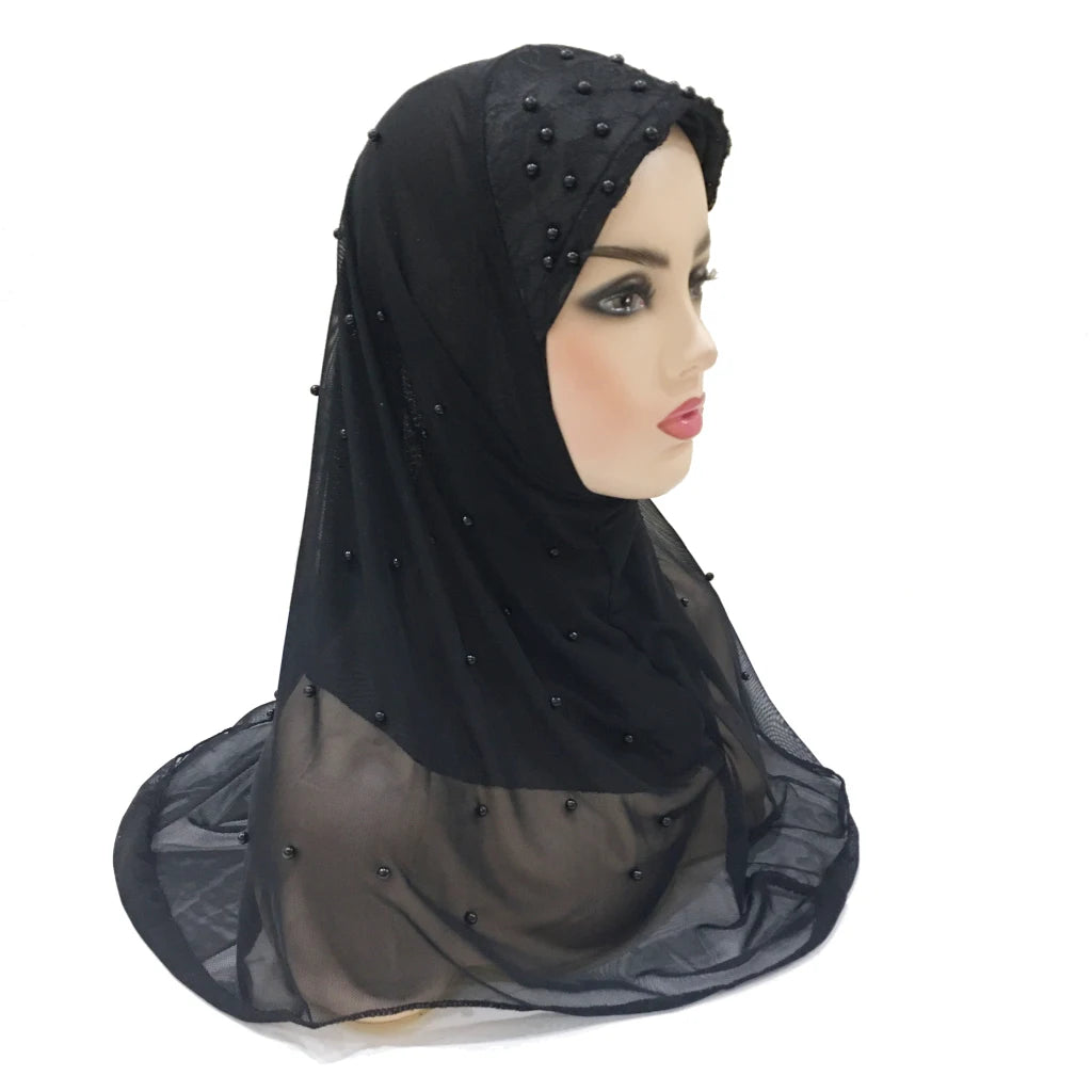 big girls adults soft net two layers muslim scarf islamic hijab.