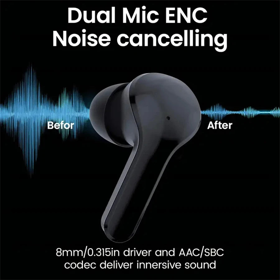 Original T2 Wireless Bluetooth Earphone Transparent HIFI Headphones LED .