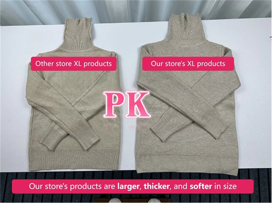 Turtleneck Winter Sweater Women Elegant Thicken Velvet.