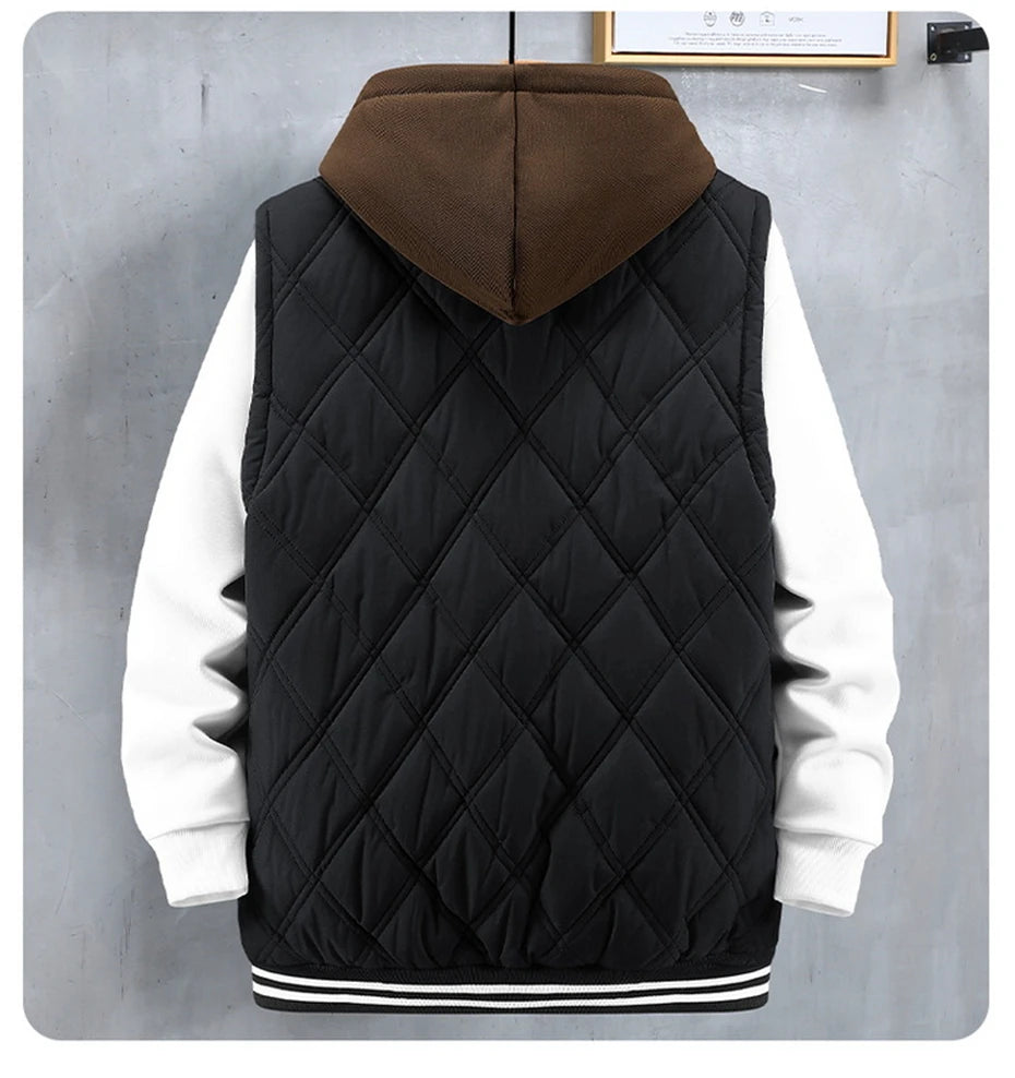 Vests Men Autumn Winter Thick Vest Sleeveless Jacket Male Fashion.