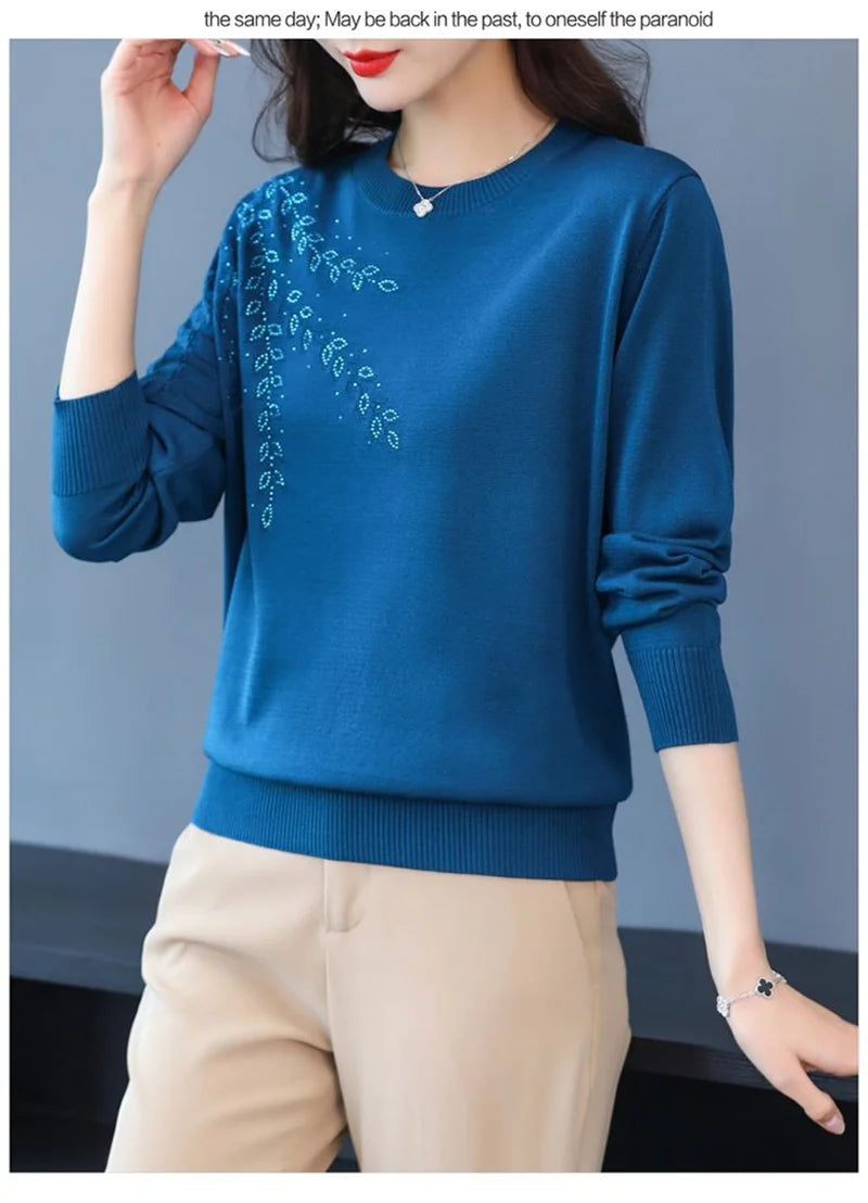 Knitted Sweater Women Pullover New Middle-aged  Mother.