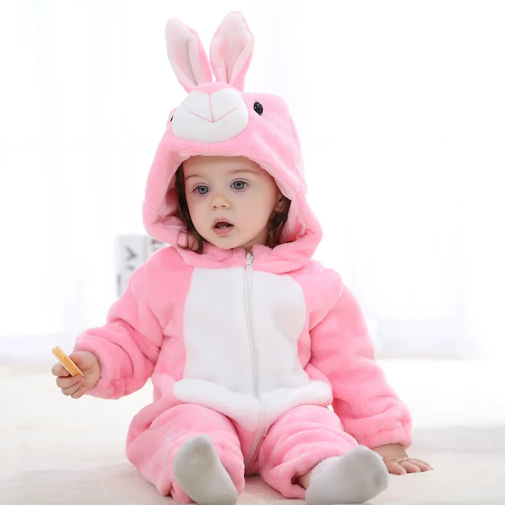 New Fleece Baby's Warm Rompers Animal Outwear Jumpsuits .