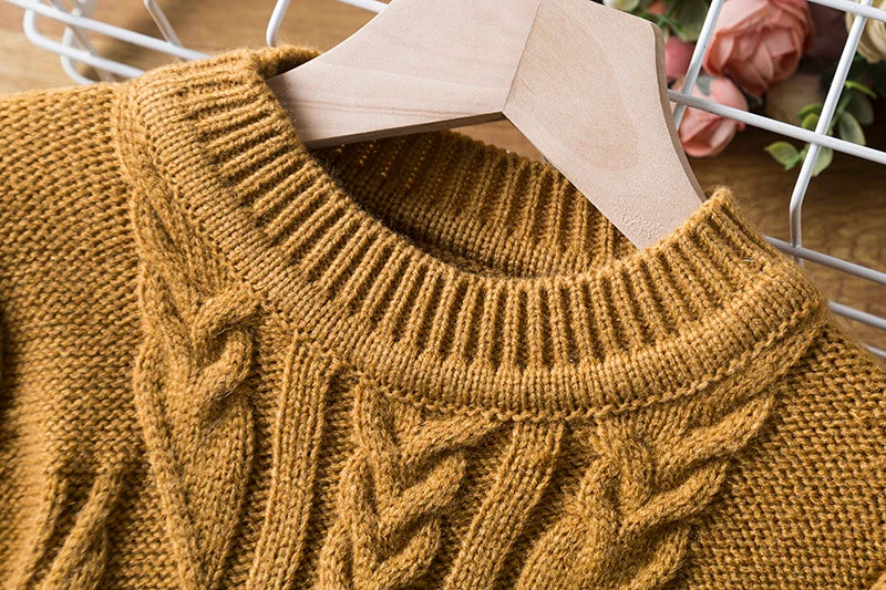 Knitted Sweater Girl's Dress for 3 to 8 Years Full Sleeve .