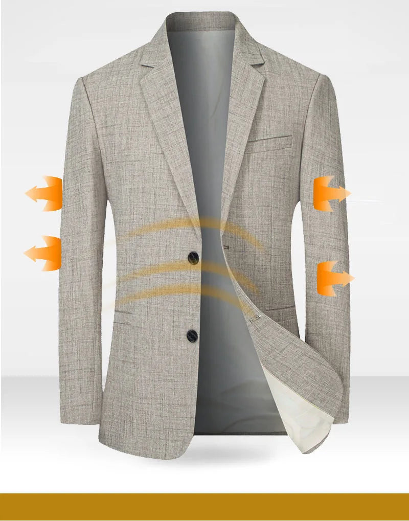 New Men Suit Jacket Thin Blazers Spring Autumn Solid Business .