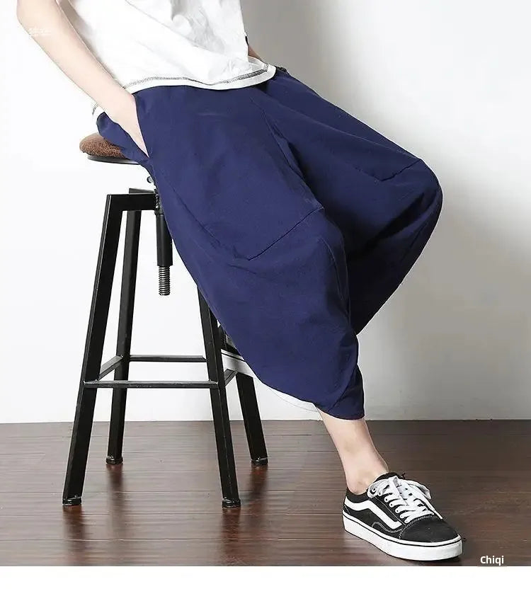 Casual Linen Pants For Men Chinese Style.