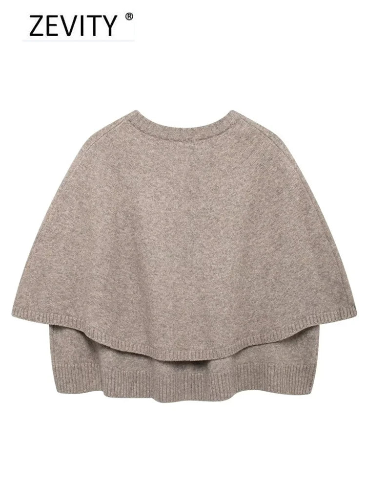 Women O Neck Breasted Solid Color Knitted Shawl Sweater Jacket Female .