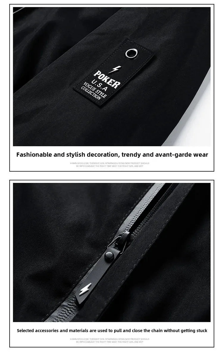 Style Men's Jacket Spring Autumn  Casual Hooded For Men's .