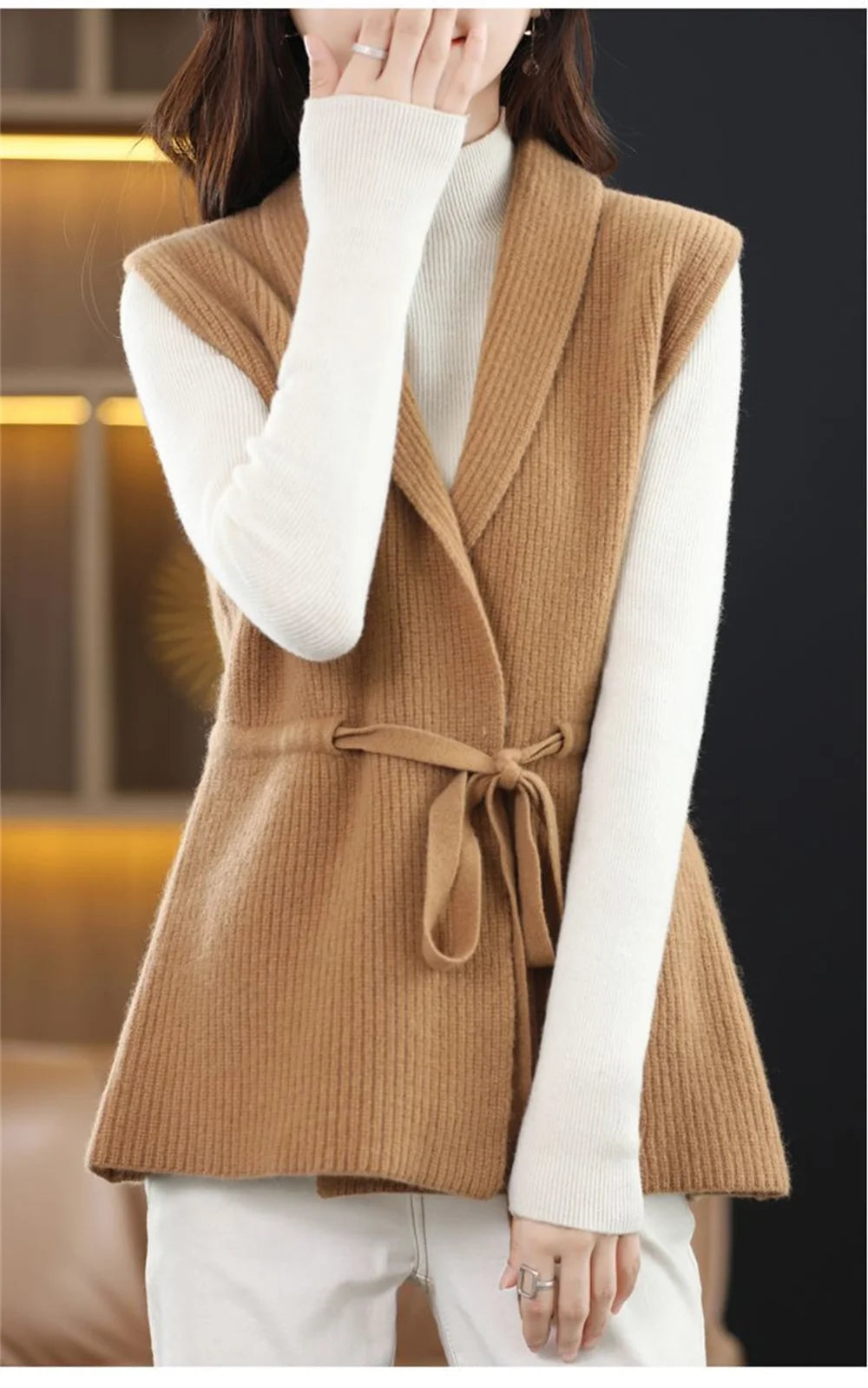 Sweater Vest Knitted Cardigan Sleeveless Jumpers .