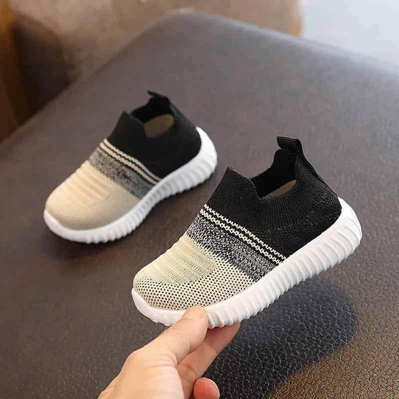 Kids Casual Sneakers for Boys Slip-On Knitted Sock Shoes .