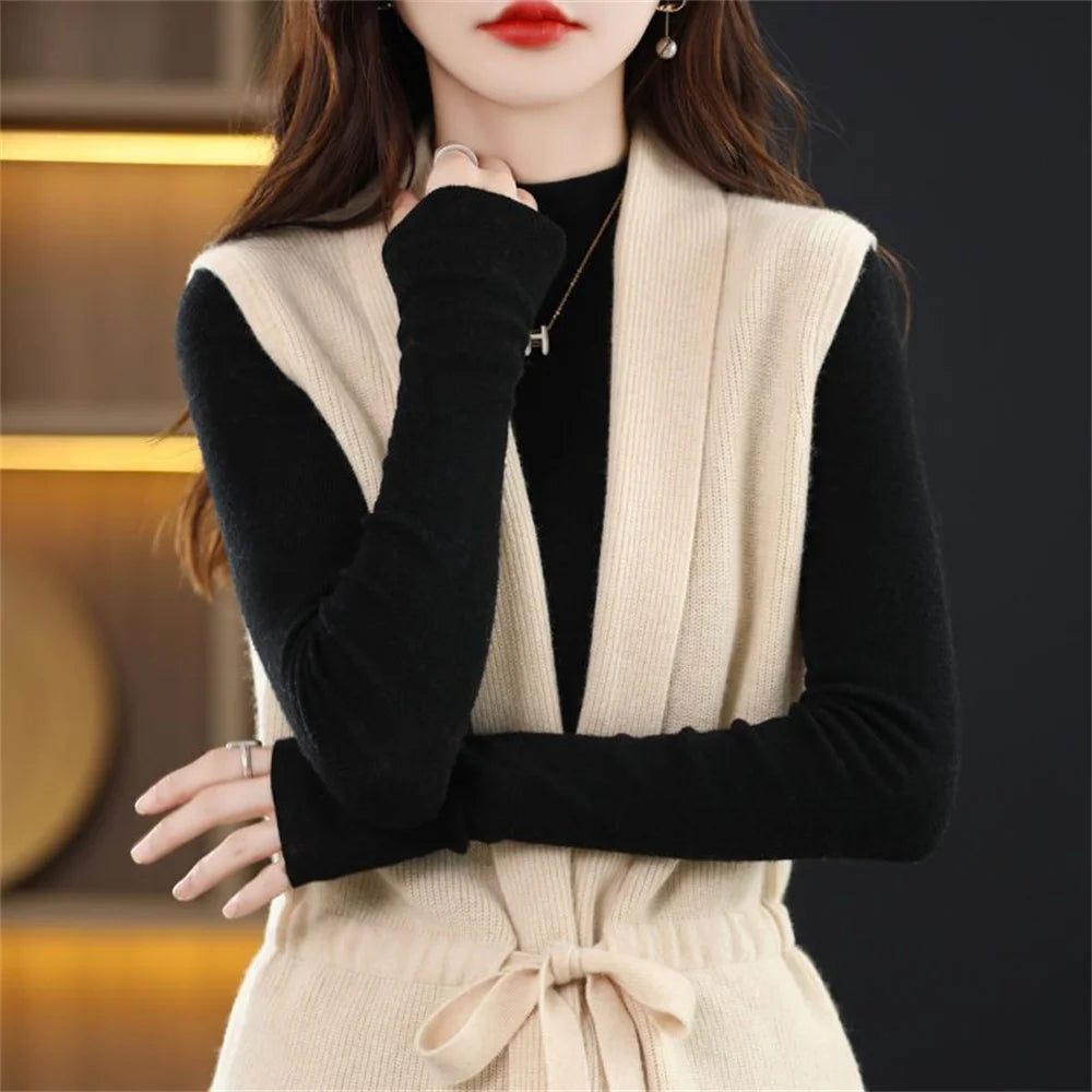 Sweater Vest Knitted Cardigan Sleeveless Jumpers .
