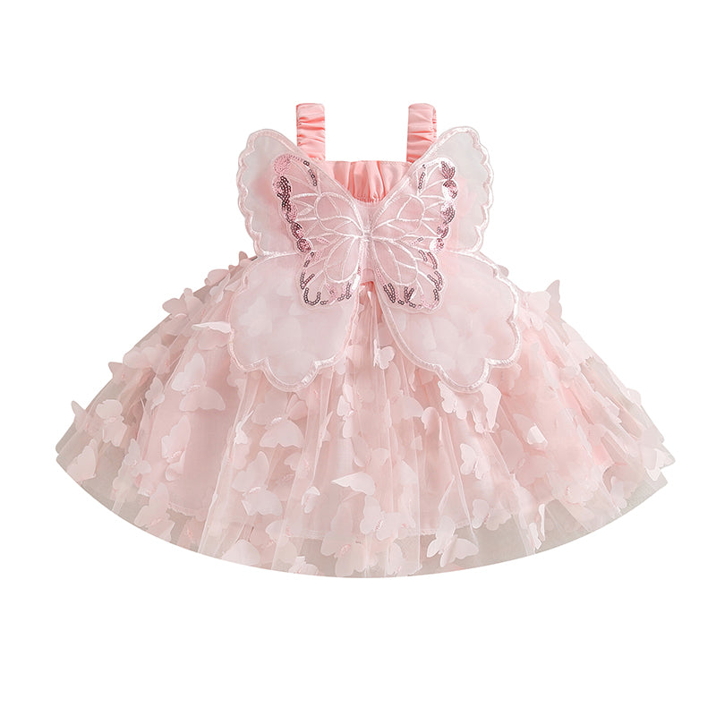 Pudcoco Princess Baby Girl Tutu Dress Sleevless Butterfly Tulle Lace Photography Dresses Summer Outfits