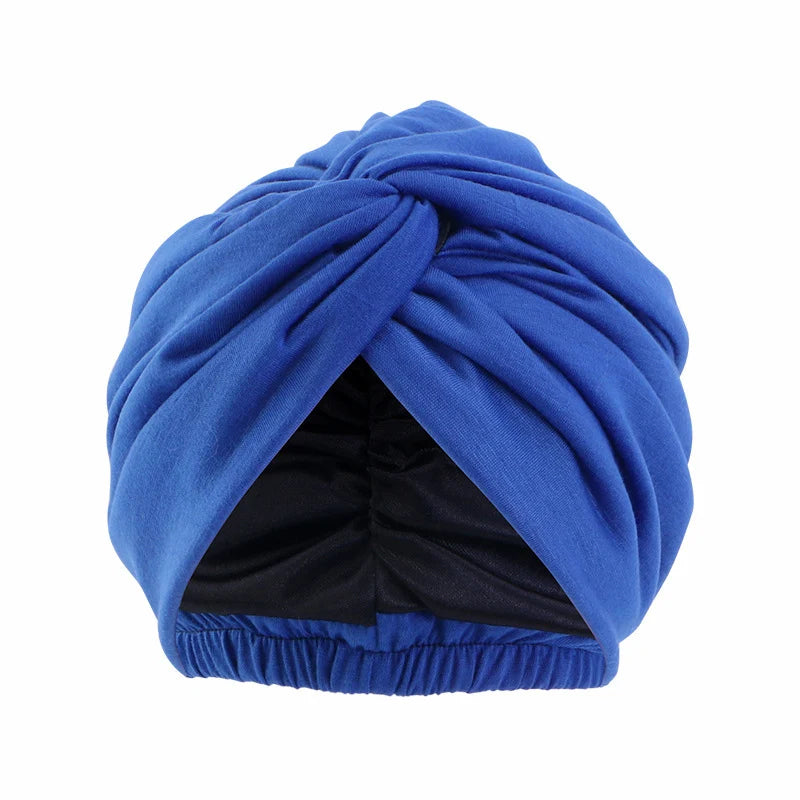 Muslim Jersey Hijab Turban Cap Forehead Cross Soild Color Turbante Hat Islamic Headwear India Bonnet for Women Inner Hijab Caps
