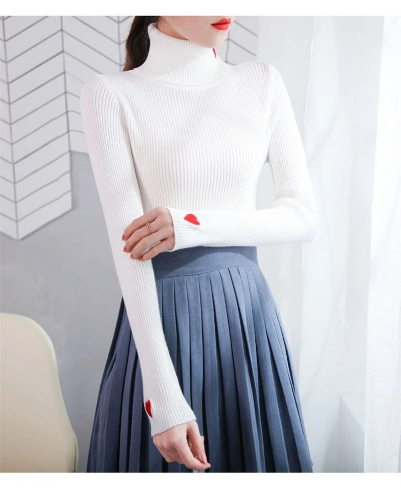 Fashion Turtleneck Pullover Sweater Elegant Long Sleeve .