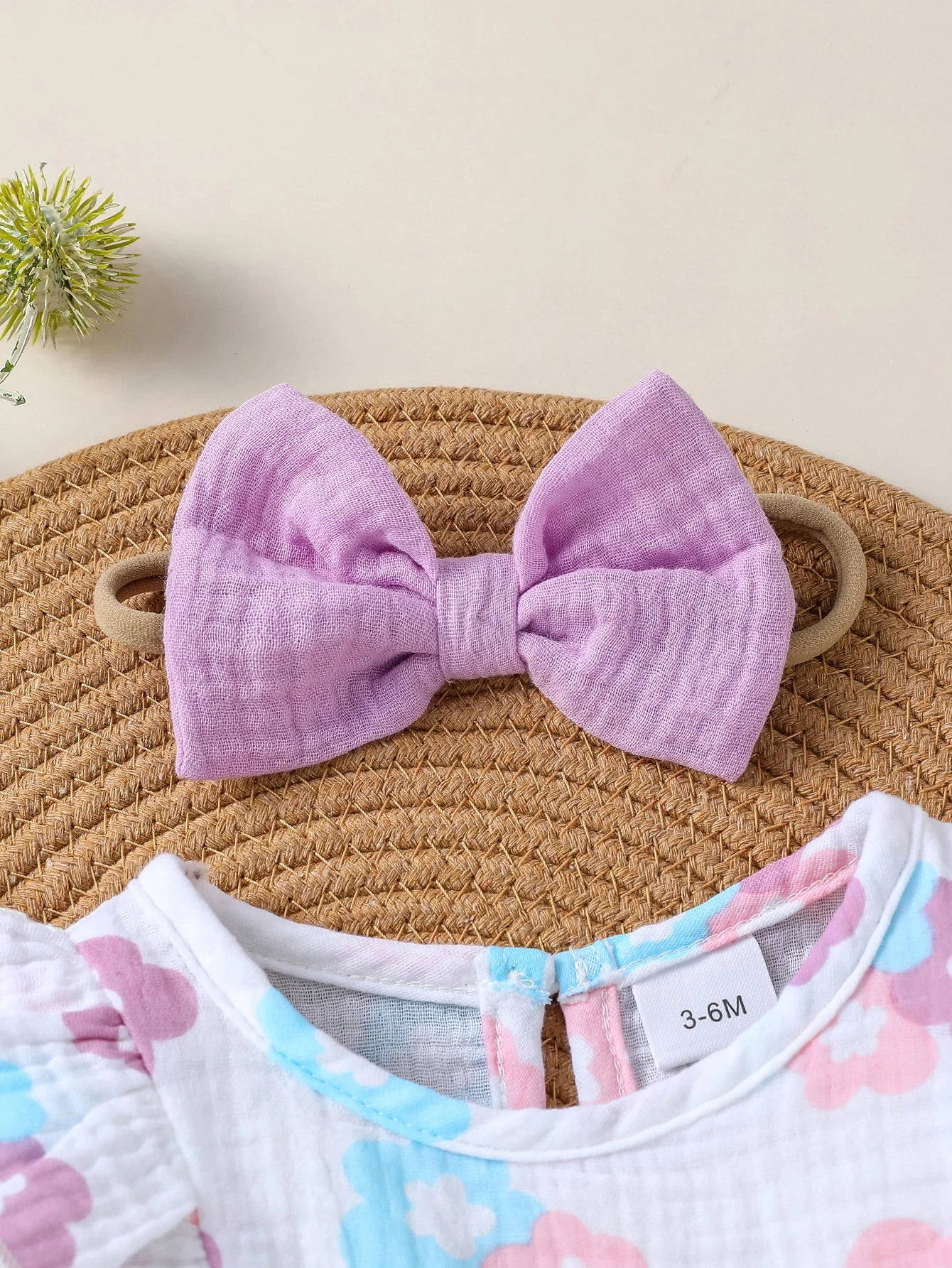 New Style Baby Girls Long Sleeve Print Flower With Bow O-18M