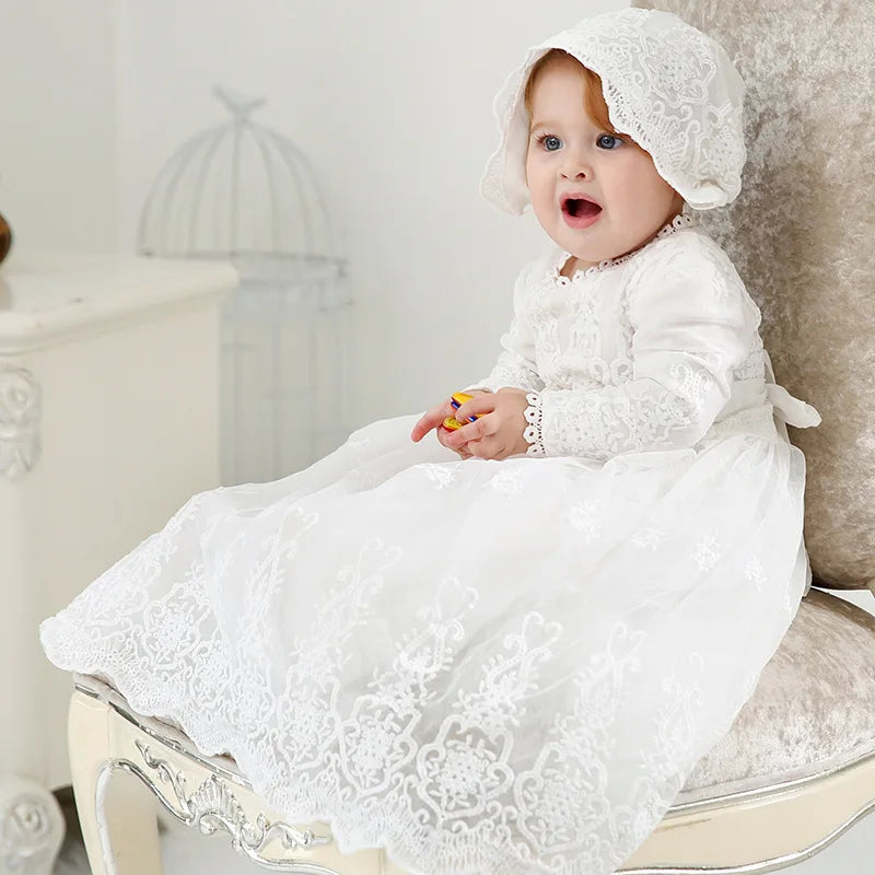 baby girl dresses embroidery pearl 1 year birthday dress wedding party christening baby girl clothes for 3-24 month