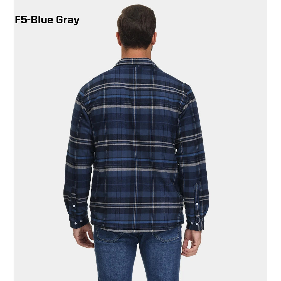 MAGCOMSEN Men's Fleece Plaid Flannel Shirt Jacket.