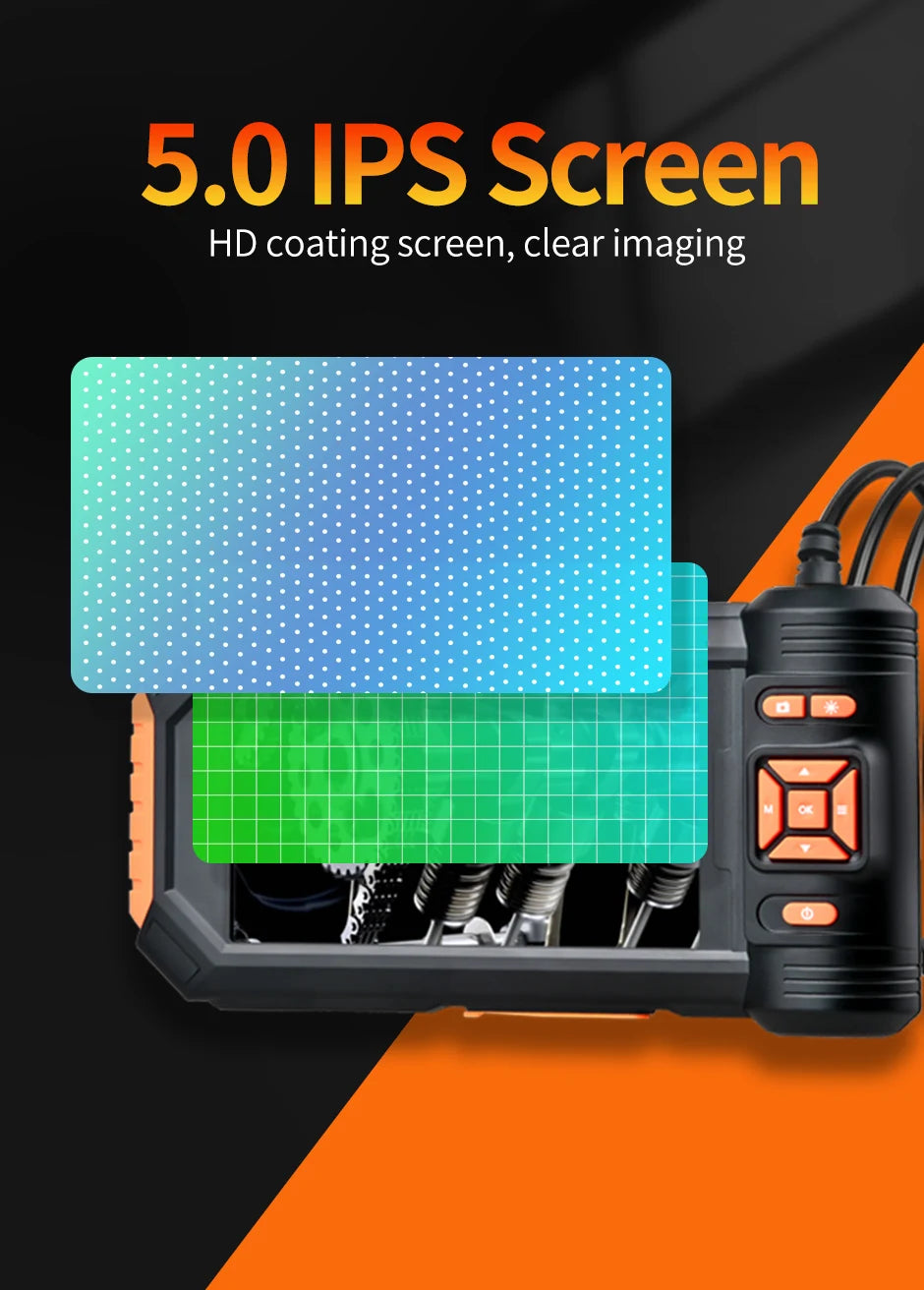 Dual & Triple Lens Industrial Endoscope 1080P 5 ''LCD Borescope Inspection.