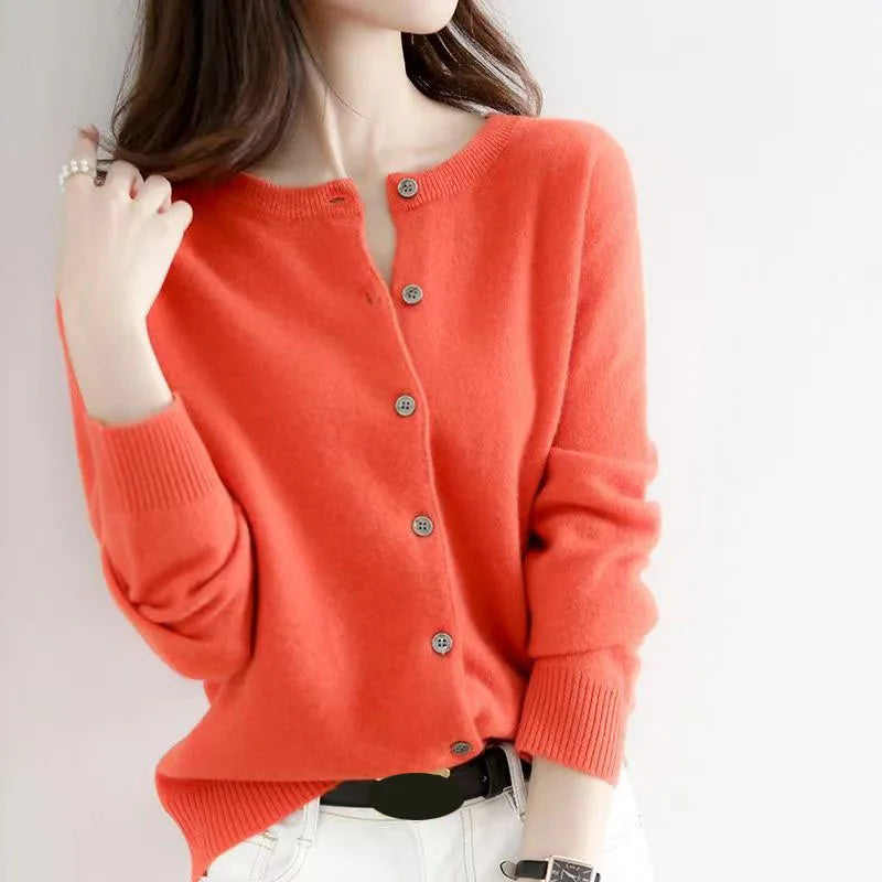 Korean Single Breasted Cardigans Sweater Women Autumn Winter .