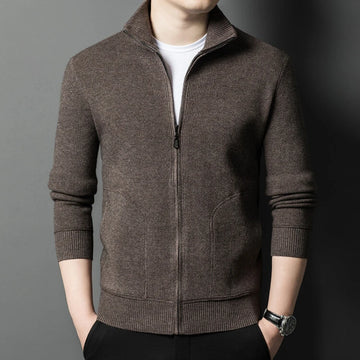 Solid Color Long-sleeved Stretch Cardigan for Men,