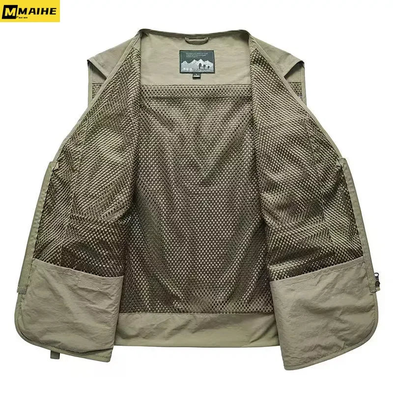 14 Pockets Summer New Men US Tactical Hiking Fishing Vest Mens.