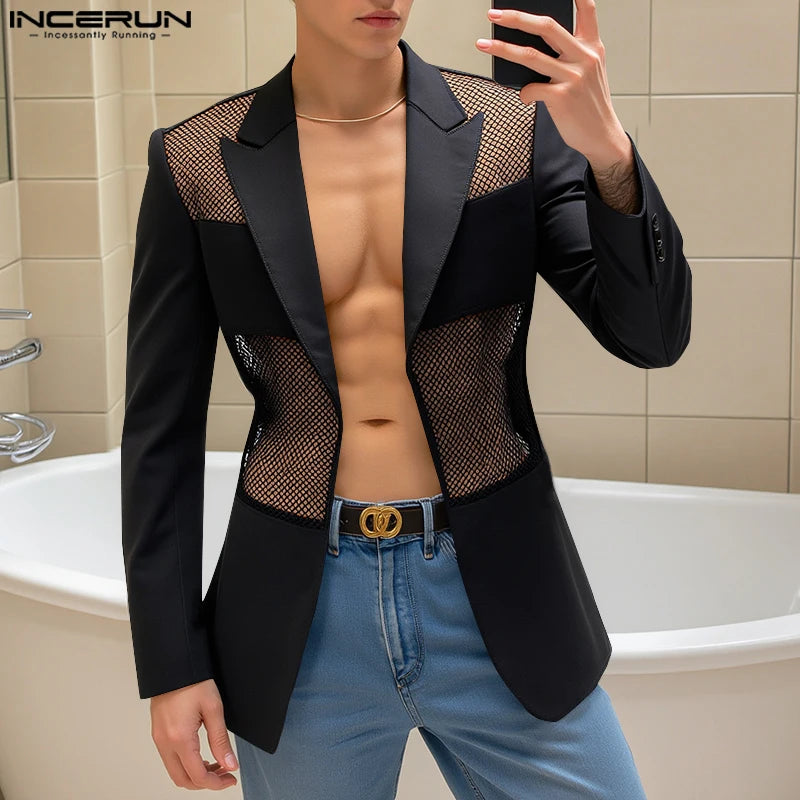 Fashion Male Long Sleeved Cardigan Blazers .