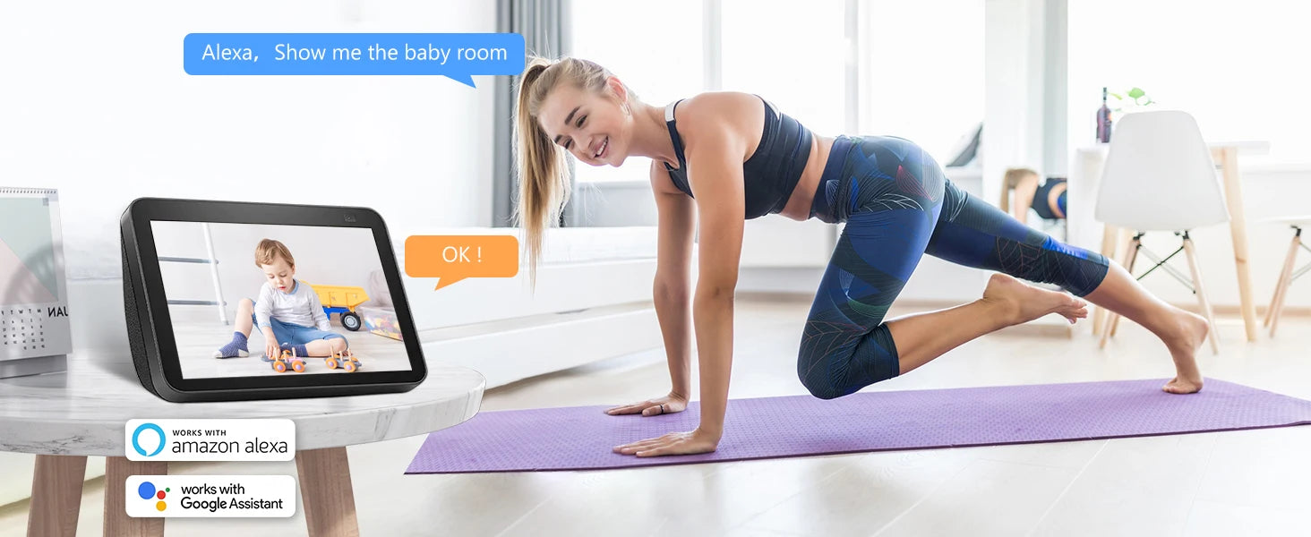 AMOROM 2K Indoor Camera 5/2.4G Wi-Fi Home Night Vision Security Camera.