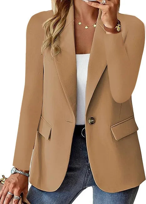 Women OL Blazer Spring Autumn Female One Button Long Sleeve.