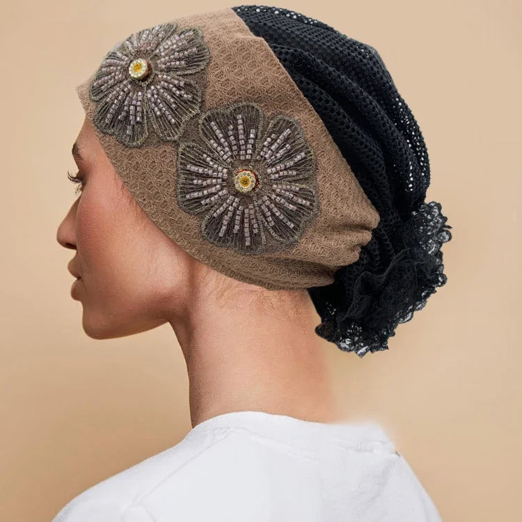 Muslim Under Scarf Hat Cancer Chemo Hats Turbante mujer Embroidery.
