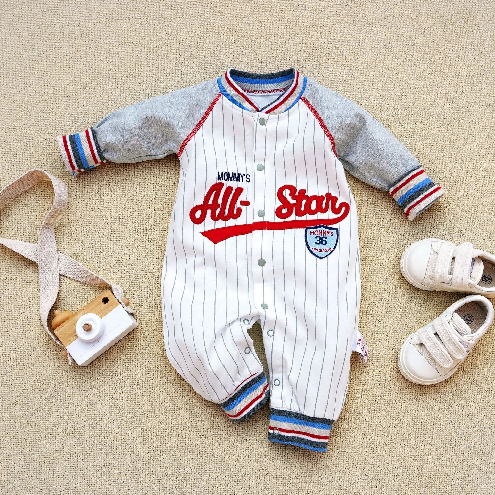 Baby clothes newborn coverall infants boys clothes baseball sport style.