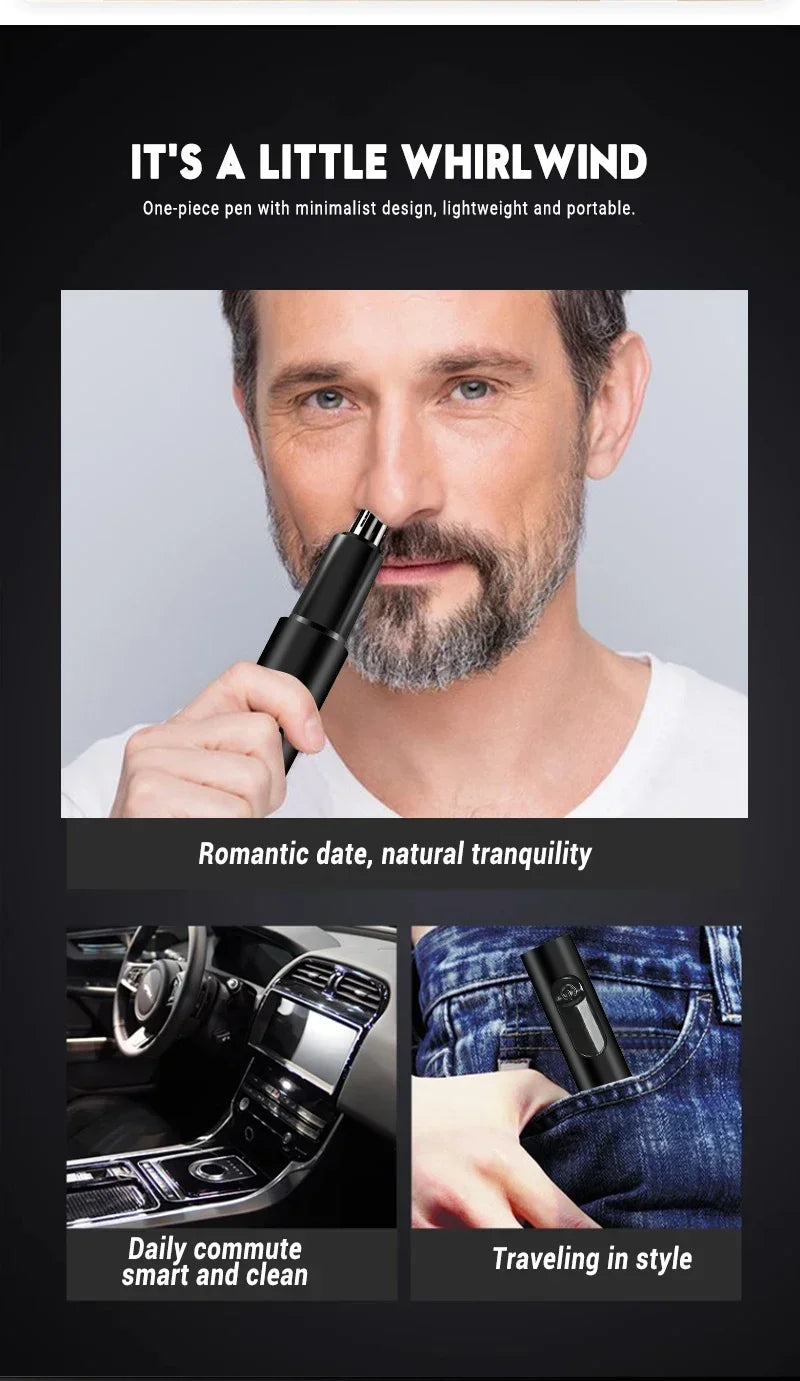2 In 1 Electric Portable Ear And Nose Hair Trimmer Clipper .
